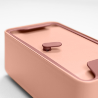 Italiaans design 2025 Trendy lunchbox, draagbaar, lekvrij, vierkant, roze, van polypropyleen, met afsluitbare deksels