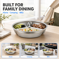 Assiette pour enfants en titane motif fleur de glace, assiette à dîner ronde divisée pour bébé, assiette simple pour aliments, vaisselle, assiettes pour la maison et la cuisine