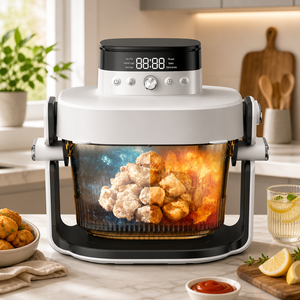 <span class=keywords><strong>หม้อ</strong></span><span class=keywords><strong>ทอด</strong></span><span class=keywords><strong>ไร้</strong></span><span class=keywords><strong>น้ำมัน</strong></span> OEM Crispi Glass Air Fryer 7QT 6.6L 1800W ผู้ผลิต OEM ปลอดสารพิษ ขนาดใหญ่ ชามแก้วเทมเปอร์ ขายส่ง - Product Image 1