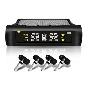 Auto Tpms Bandenspanning Monitoring Systeem Zonne-Energie Opladen Hd Digitaal Lcd-Display Auto Alarmen Draadloze Externe Sensoren Tpms