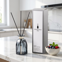 Diffuseur d'arômes d'intérieur décoratif en verre losange 120 ml, parfum Hôtel Shangri-La, désodorisant de salle de bain, diffuseur à bâtonnets pour la maison