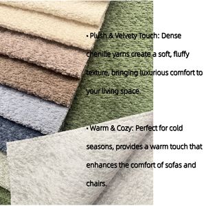 Pronto para Envio Tecido de Estofamento Vintage 100% Poliéster Chenille para Têxteis de Casa Móveis Sofá Brinquedos Acessórios - Product Image 4