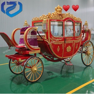 Carruajes Reales Rojos de Lujo de Cuatro Ruedas en Venta/<span class=keywords><strong>Carruaje</strong></span> Real Victoriano Tirado por Caballos en Venta - Product Image 2