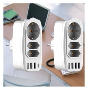 ปลั๊กไฟติดผนัง 7-in-1 ยอดนิยม แบบ EU ยุโรป พร้อมพอร์ต USB-A และพอร์ต USB-C รองรับแรงดันไฟฟ้า 100V-250V กำลังไฟ 4000W 16A มีเต้ารับไฟฟ้า 3 ช่อง - Product Image 5