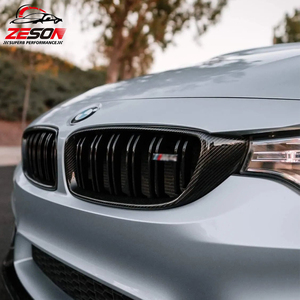 Grille de <span class=keywords><strong>calandre</strong></span> avant en fibre de carbone véritable pour BMW Série 4 F32 F33 F36 F80 M3 F82 M4 2013-2018, double lamelles, remplacement de la <span class=keywords><strong>calandre</strong></span> de pare-chocs - Product Image 5