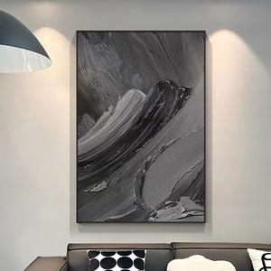 Tùy Chỉnh Tác Phẩm Nghệ Thuật Hiện Đại Màu Đen Và Trắng Trừu Tượng Tường Nghệ Thuật Sơn Dầu Handmade Kết Cấu Tường Sơn Cho Phòng Khách Trang Trí Nội Thất - Product Image 6