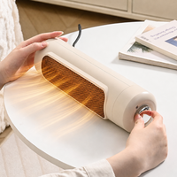Chauffage de bureau portable 800W, mini-radiateur électrique silencieux et compact avec protection anti-renversement pour bureau