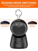 Escáner de Código de Barras Omnidireccional 2D NORGEE, Manos Libres, 1D 2D USB, Escritorio, Máquina de Autopago, Multi-OS