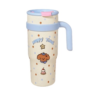 Produit en gros : Tasses à café mignonnes en forme de <span class=keywords><strong>chien</strong></span>, gobelet animal, thermos isolé sous vide de 40 oz, bouteille d'eau de sport de dessin animé, thermos chaud et froid - Product Image 5