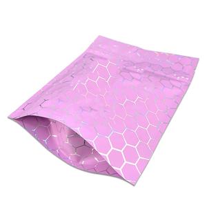 Custom Printed Cosmetic Body Scrub Batch Salt Standing <b>Pouch</b> pink Holographic Mylar Bag Custom Packaging with Ziplock - Product Image 4