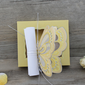 Biglietti d'invito fatti a mano a tema farfalla 3D rosa per baby shower e biglietti d'invito personalizzati per il primo compleanno del bambino - Product Image 3