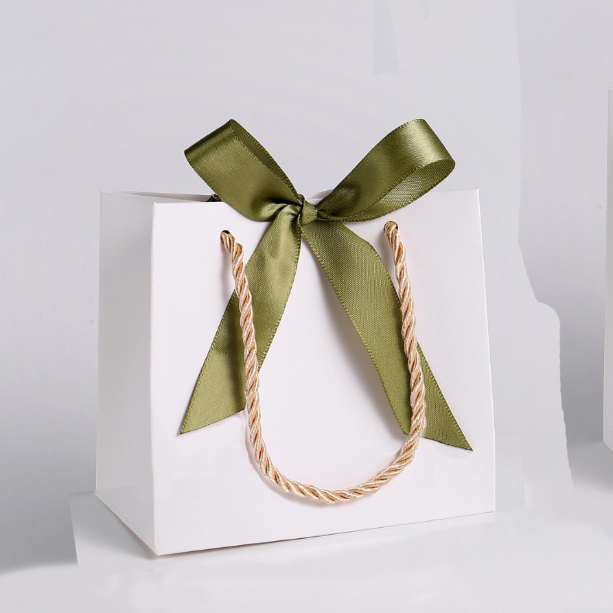 12Pcs Pink Bow Paper Gift Bags, Pink Bow Candy Gift