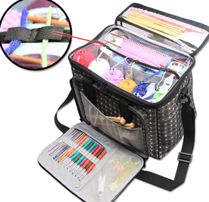 Large Space Wool Yarn <strong>Storage</strong> <strong>Knitting</strong> Crochet <strong>Storage</strong> Bag Tote Organizer - Product Image 2