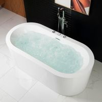 Vente chaude de luxe ovale blanc autoportant baignoire en acrylique salle de bain simple adulte trempage tourbillon pour la maison ou l'hôtel