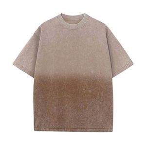 T-shirt ample en coton tricoté pour homme, col rond, imprimé uni, respirant, anti-plis, style vintage, décontracté, été, manches courtes, coupe ample - Product Image 3