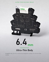 Module de relais ultra-mince enfichable 6,4 mm 1PDT avec interface LED fine pour rail DIN 5V/12V/24V DC PLC scellé MRC12D-DC24V