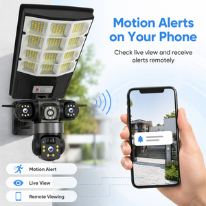 Caméra de surveillance panoramique sans fil 4G LTE QS03 à triple objectif pour éclairage public, faible MOQ - Product Image 5