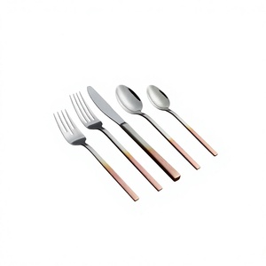 High Quality Polished Luxury Custom Stainless Steel Resin Flatware Party Wedding Restaurant Disposable Customization Available - Product Image 1