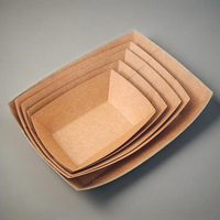 Barquette alimentaire jetable personnalisée en papier recyclable pour frites, salades et autres aliments, en matériau de qualité alimentaire
