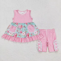 Großhandel Lässiges Umweltfreundliches Milchseide-Baby-Mädchen-Boutique-Outfit Weiches Dehnbares Tunika-Rüschen-Oberteil und Rüschenhosen-Set