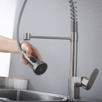 Évier de cuisine tout en cuivre, bac à légumes, robinet de douche, robinet extensible à ressort, robinet brossé, fabricant de salle de bain