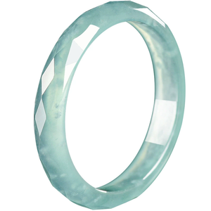 Natural Genuine Jade Blue Water Diamond Face <b>Ring</b>-Matching Pair for <b>Men</b> Women Wedding Party Jewelry 925 <b>Silver</b> Rhodium Plated - Product Image 5