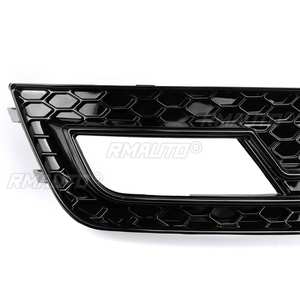 2 pièces Grilles de protection de phares antibrouillard avant en nid d'abeille style sport pour pare-chocs avant Audi A4 B8 Facelift 2012 2013 2014 2015 - Product Image 5
