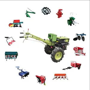 China Beste Prijs 15pk 18pk 20pk Dieselmotor Lopen Mini Landbouw Tractor Te Koop Met Apparatuur