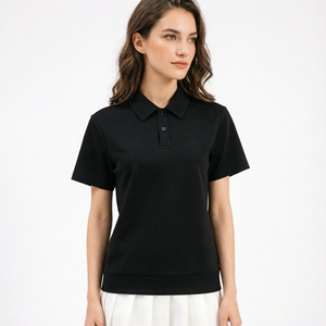 Design Personalizzato OEM per Camicie Uomo Donna con Logo Ricamato sul Davanti, Leggere e Traspiranti in Cotone, Manica Corta, Casual e da Lavoro - Product Image 1