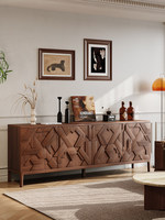 Meuble de rangement en bois massif de style nordique minimaliste, sculpté vintage, pour salle à manger, hall d'entrée, couloir, meuble d'appoint, table d'appoint