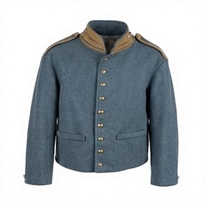 Veste matelassée 100 % laine pour homme, col montant, simple boutonnage, longueur standard, coupe-vent, vêtement d'extérieur d'hiver - Product Image 1