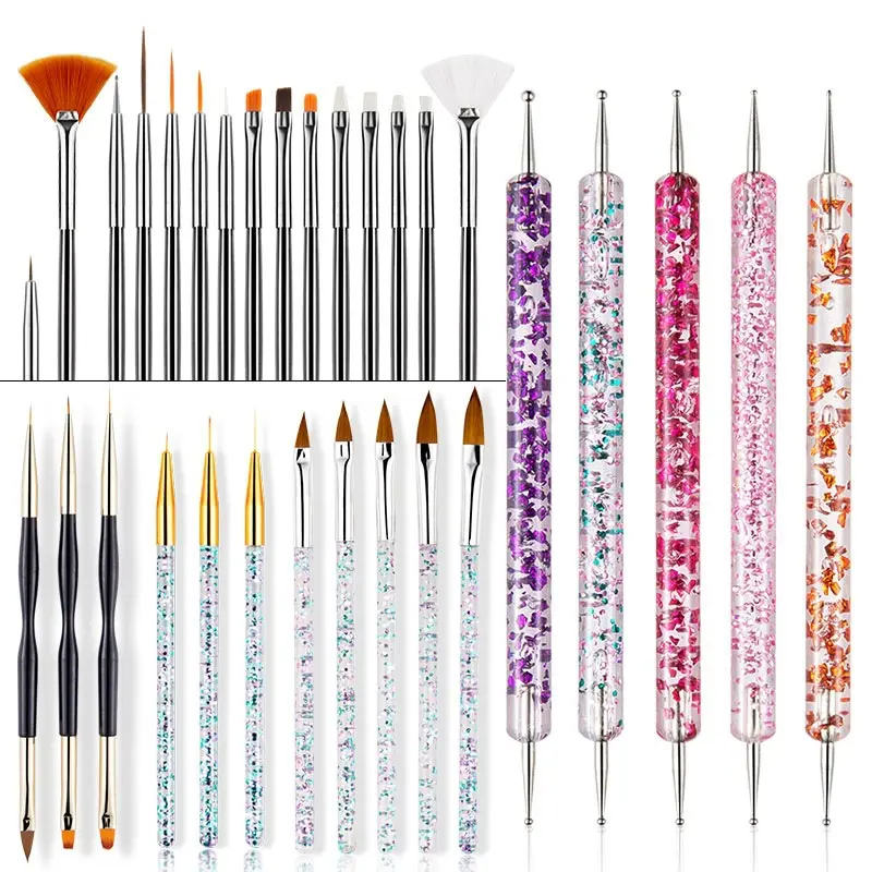 En çok satan tırnak fırça seti fototerapi kalem çekme çiçek kalem matkap kristal kalem kombinasyonu
