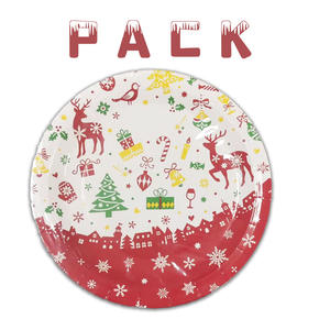 Assiettes en papier jetables à thème cerf et sapin de Noël, fournitures de décoration de fête de Noël créatives, directement de l'usine - Product Image 6