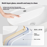 Lavabo de salle de bain rectangulaire moderne de haute qualité, évier en céramique écologique pour hôtel, restaurant, usage de luxe