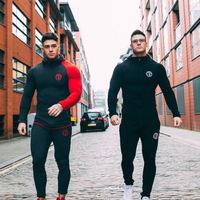Ensemble de sport à capuche pour homme, Logo personnalisé, musculation, fermeture éclair, collants de basket-ball, Gym, Fitness, course à pied, survêtement, 2021