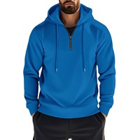 Pull de sport de loisir à capuche avec demi-fermeture éclair pour hommes, printemps