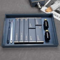 Grands Plateaux de Service Alimentaire Carrés Noirs en Acrylique pour Hôtellerie