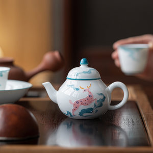 Guanlan Ceramic Teapot Pear-shaped With Lid Porcelain Kung Fu <b>Tea</b> <b>Set</b> Afternoon <b>Tea</b> Use - Product Image 3