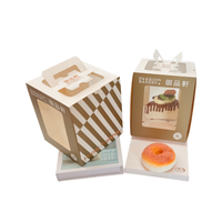 Boîte à dessert pliable en papier spécial avec fenêtre transparente, conteneur cadeau alimentaire pour gâteaux et pâtisseries