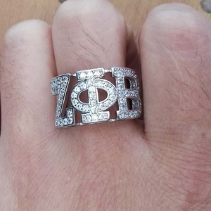 Greek <strong>Top</strong> Quality Cubic Zirconia Custom Sorority ZETA PHI BETA Sorority ZPB <strong>Finger</strong> <strong>Ring</strong> with Jewelry Box - Product Image 2
