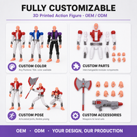Figurine articulée Mecha Guardian imprimée en 3D FDM avec hache, jouet robot de collection, personnalisable OEM ODM, vente en gros