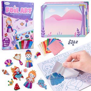 Innovative principesse DIY Foil Art Stickers Kit di giocattoli in pasta creativa per bambini Paint decorare carte di facile utilizzo attività creativa - Product Image 1