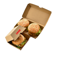 Emballages alimentaires jetables écologiques YBLPAK, boîtes à clapet en carton pour la restauration rapide, boîte à emporter pour hamburger, finition brillante