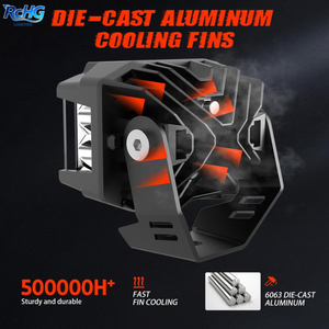 Nuevos Faros LED Cuadrados 4x4 para Camionetas con Luz Lateral, Pods LED Ámbar Transparente de 3 Pulgadas con DRL Ámbar 270. Lanzador Lateral de Haz - Product Image 4