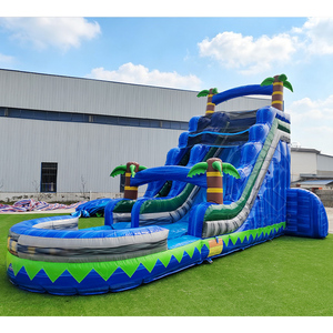 Scivolo d'Acqua <span class=keywords><strong>Gonfiabile</strong></span> Personalizzato in PVC con <span class=keywords><strong>Piscina</strong></span>, Effetto Marmo Blu, per Parco Acquatico, Scivolo Bouncy per Interni ed Esterni per <span class=keywords><strong>Adulti</strong></span> - Product Image 1
