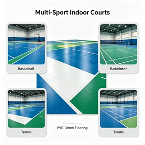 Inolp Durable Commercial Plastic <b>PVC</b> Sports Flooring Roll-Interlocking Floor <b>Tiles</b> 10mm Thickness Indoor Sports Court - Product Image 1