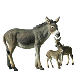 Escultura de burro negro de tamaño real, pintada a mano, de resina ecológica SE7ART, con logotipo personalizado, para jardín, arte animal para exteriores. - Product Image 2
