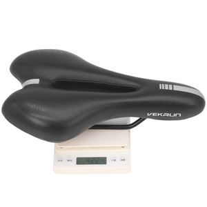 WKL modelo 1601 precio de fábrica sillín de bicicleta FOO cuero + espuma de poliuretano + silicona 280*160mm 422G ventilación de bicicleta de carretera - Product Image 2