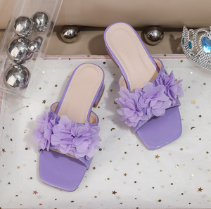 Nouvelles sandales d'été à lacets pour filles, pantoufles à talons épais, sandales plissées mignonnes pour filles de 8 à 12 ans - Product Image 5