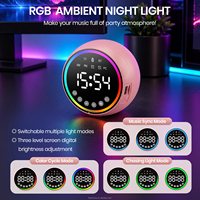 OEM ODM Klantlogo Bluetooth Speaker Digitale Wekker RGB Nachtlampje Draadloze Speaker voor Slaapkamer Cadeau Groothandel Aanbod
